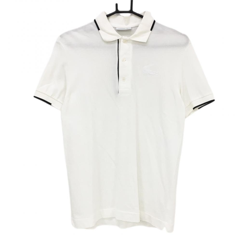 ラコステ 半袖ポロシャツ 白 コットン100％ ロゴ刺しゅう  メンズ 3 ゴルフウェア LACOSTE