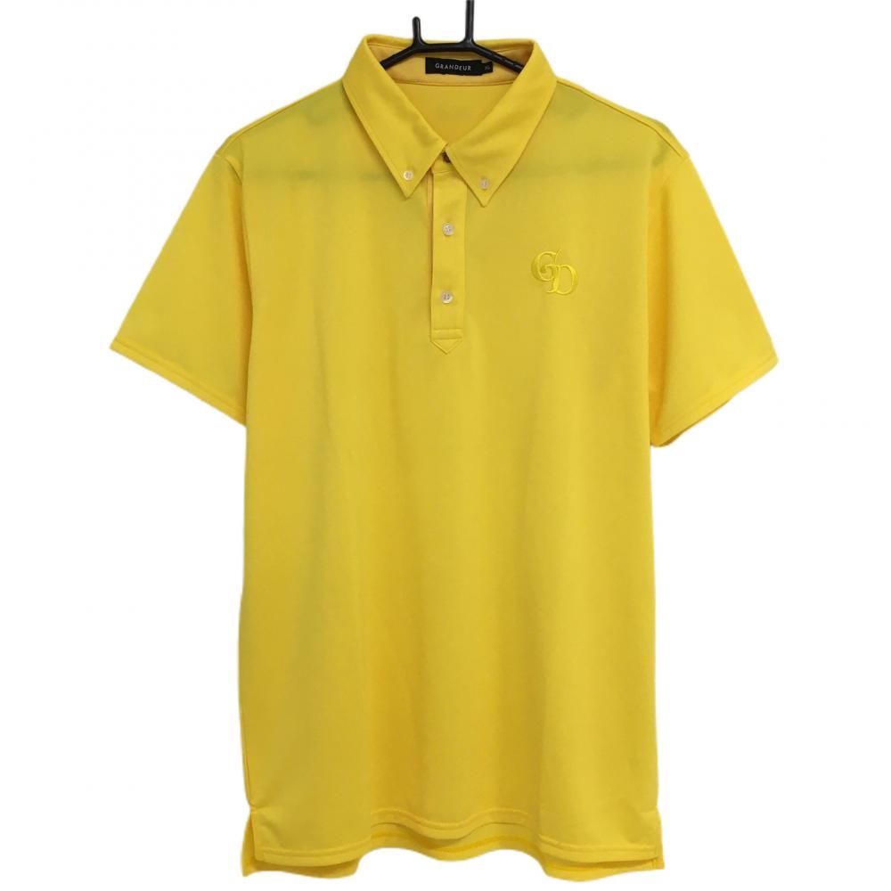 【超美品】グランデュール 半袖ポロシャツ イエロー ボタンダウン メンズ XL ゴルフウェア GRANDEUR