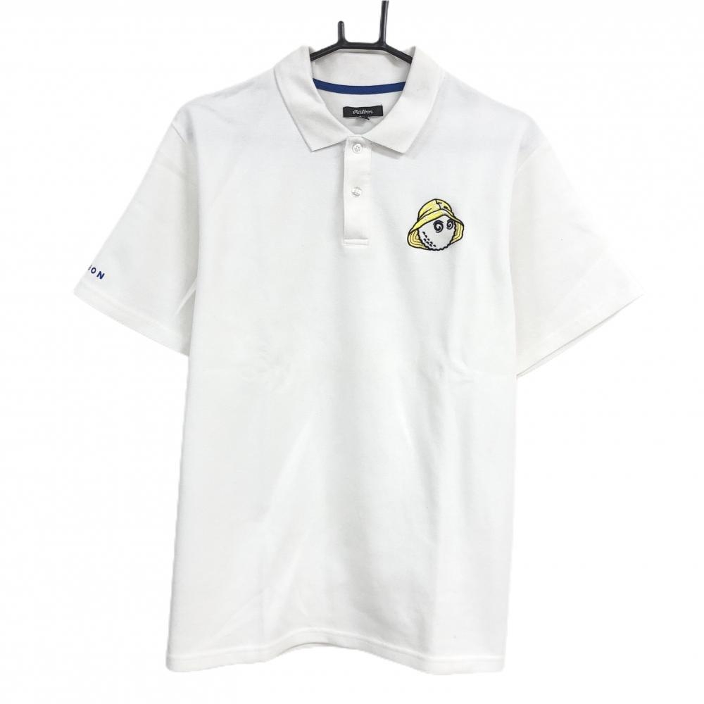 マルボン 半袖ポロシャツ 白 ロゴ刺しゅう  メンズ L ゴルフウェア Malbon