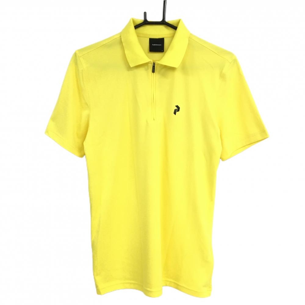 ピークパフォーマンス 半袖ポロシャツ イエロー ハーフジップ  メンズ S ゴルフウェア Peak Performance