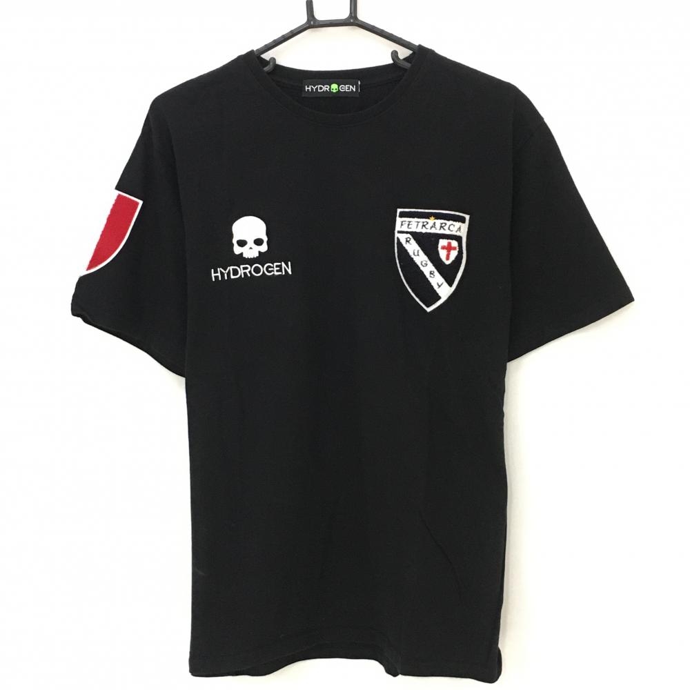 ハイドロゲン Tシャツ 黒×白 スカル コットン100％ メンズ 表記なし(L相当) ゴルフウェア HYDROGEN