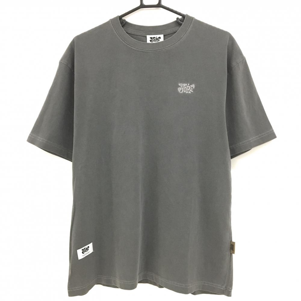 【新品】ヨルフ Tシャツ グレー 背面ビッグプリント メンズ M ゴルフウェア YORF