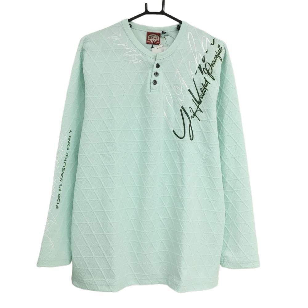 【新品】ガッチャゴルフ 長袖Ｔシャツ ライトグリーン 凹凸生地 ロゴ刺しゅう  メンズ XL ゴルフウェア GOTCHA GOLF