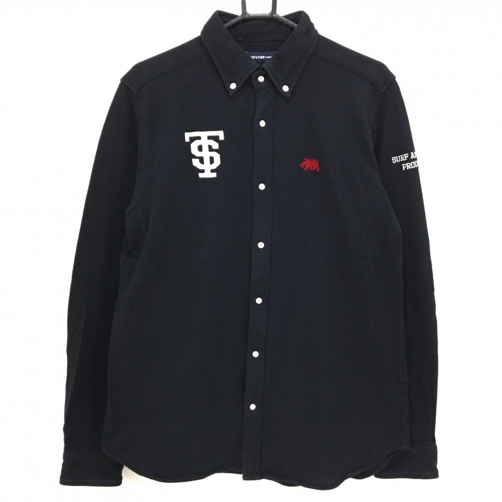 サーフアンドターフ 長袖シャツ 黒 ボタンダウン  メンズ L ゴルフウェア SURF＆TURF