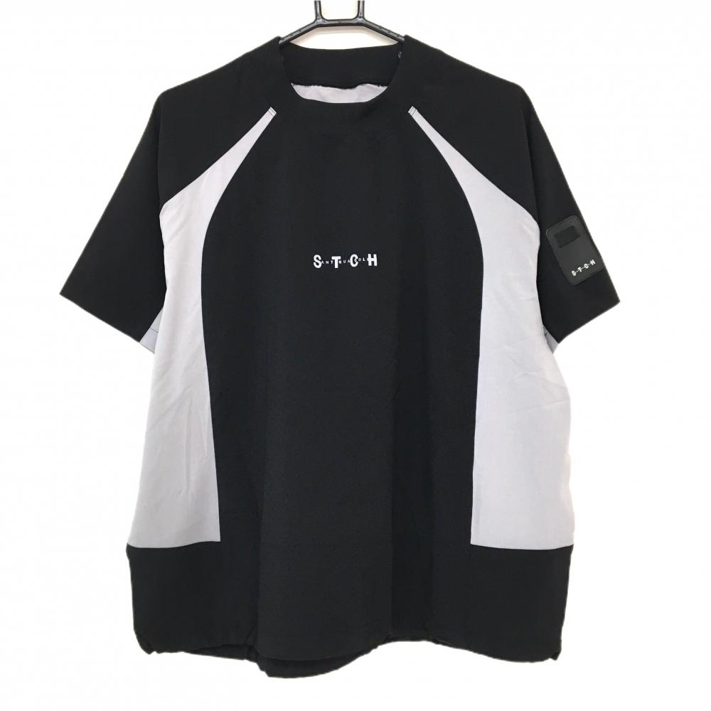 【超美品】セブンティトゥクラブハウス 半袖ハイネックシャツ 黒×グレー バイカラー メンズ ML ゴルフウェア SEVENTYTWO CLUBHOUSE