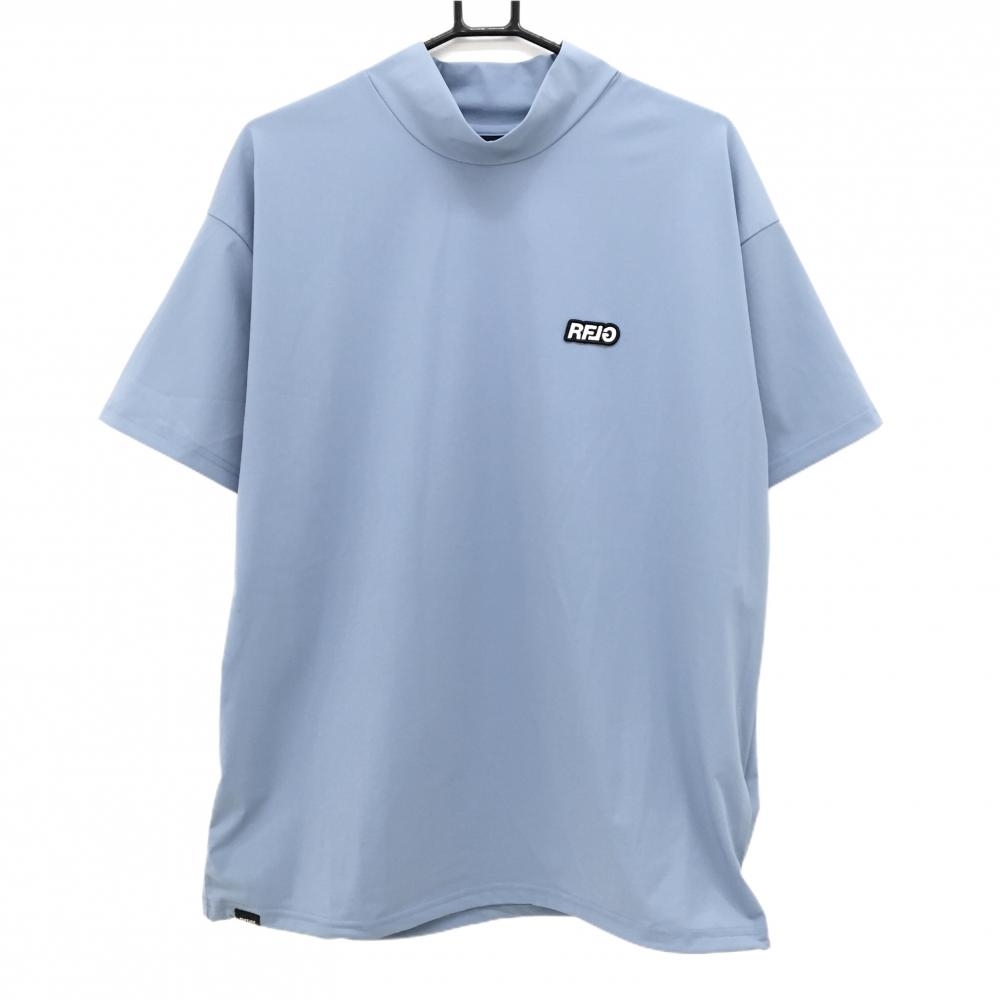 【新品】ラフロッグ 半袖ハイネックシャツ スモーキーブルー系 ナイロン混 裾ドローコード メンズ L ゴルフウェア 2025年モデル RUFFLOG