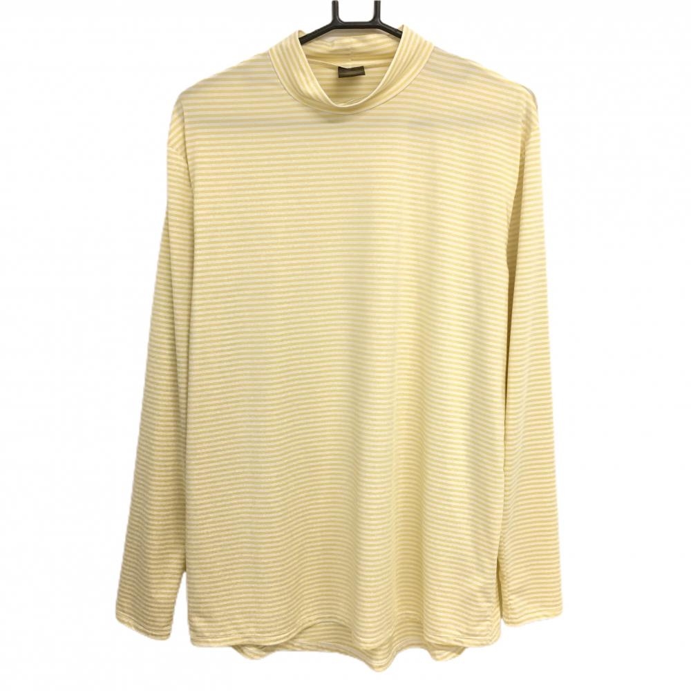 【超美品】キスマークゴルフ 長袖ハイネックシャツ 黒×グレー ボーダー メンズ LL ゴルフウェア Kissmark GOLF