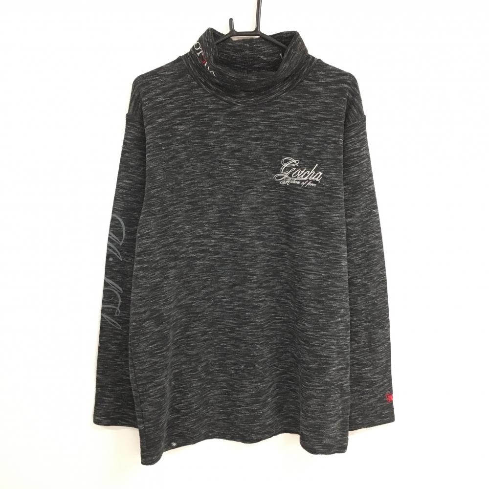 ガッチャゴルフ 長袖タートルネックシャツ 杢黒調 ハイネック メンズ XXL ゴルフウェア GOTCHA GOLF