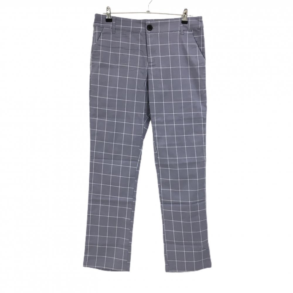 【新品】ニューエディション パンツ グレー×白 格子 コットン混 メンズ L ゴルフウェア NewEdition GOLF