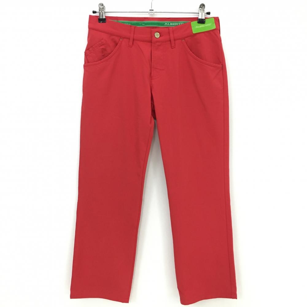 【美品】アルベルト ストレッチパンツ レッド ティー装着可 メンズ 44 ゴルフウェア ALBERTO