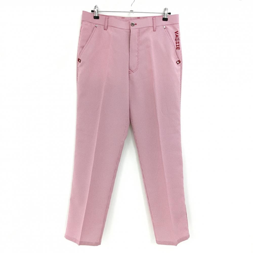 【超美品】バジエ パンツ レッド×白 チェック  メンズ 88 ゴルフウェア VAGIIE