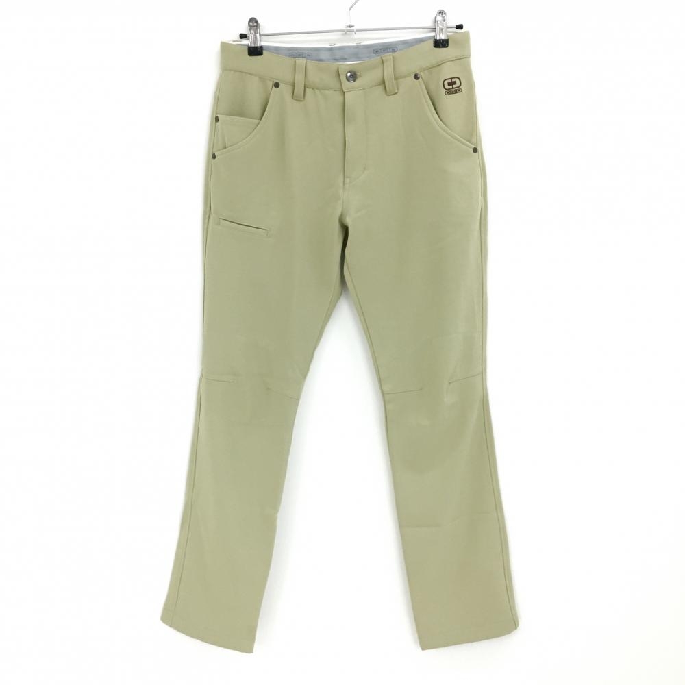 【超美品】オジオ パンツ ライトカーキ×ブラウン ロゴ刺しゅう ストレッチ メンズ 78 ゴルフウェア OGIO