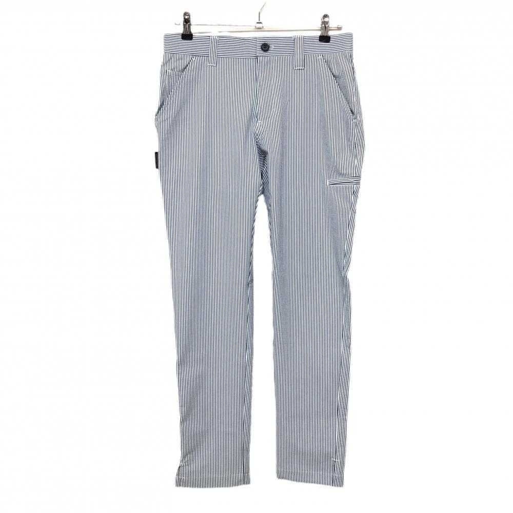 【美品】ジーディーオーオリジナル パンツ ネイビー×白 ストライプ ストレッチD メンズ 1 ゴルフウェア GDO ORIGINAL