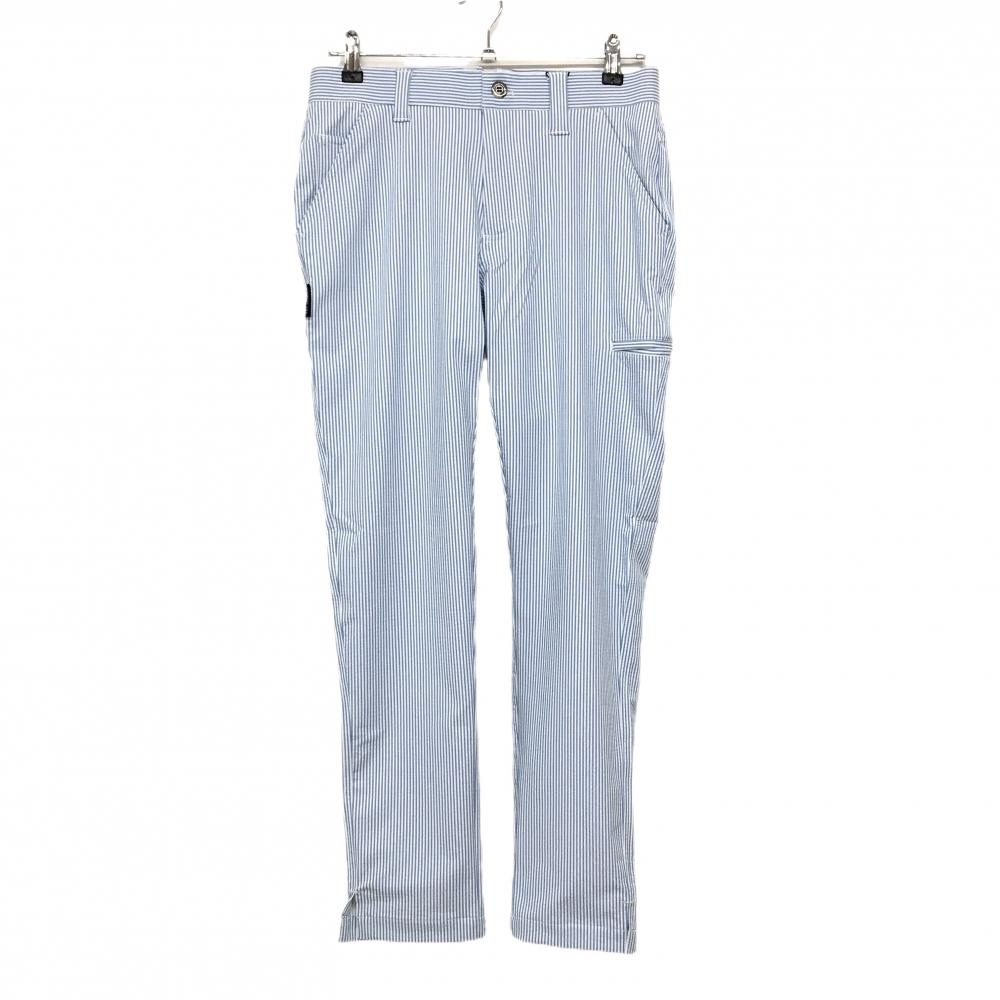 【新品】ジーディーオーオリジナル パンツ ライトブルー×白 ストライプ ストレッチ メンズ 1 ゴルフウェア GDO ORIGINAL 