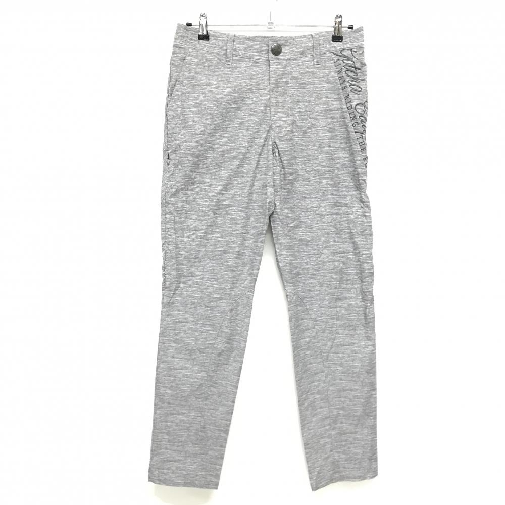 【超美品】ガッチャゴルフ パンツ グレー ストレッチ サイドロゴ刺しゅう ウエスト一部ゴム  メンズ L ゴルフウェア GOTCHA GOLF