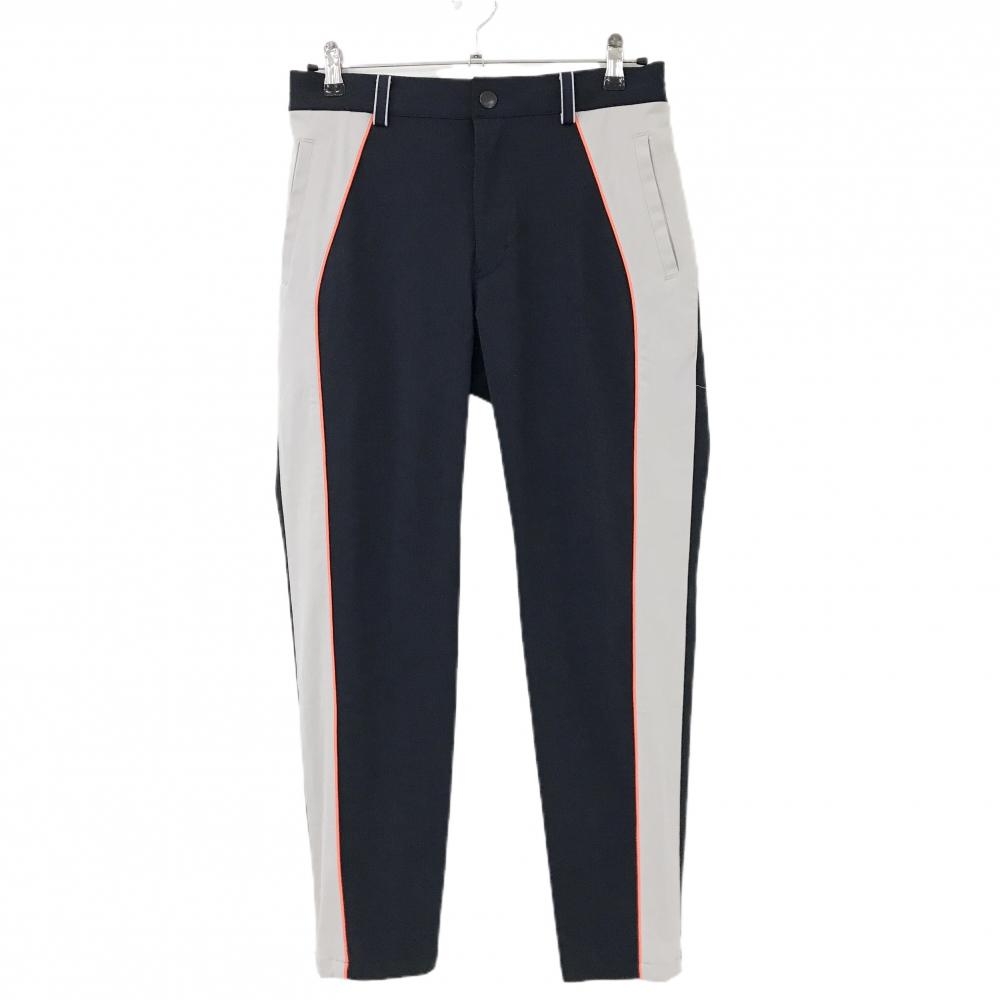 【超美品】ディセンバーメイ ストレッチパンツ ダークネイビー×ライトグレー系×蛍光オレンジ  メンズ M ゴルフウェア DECEMBERMAY