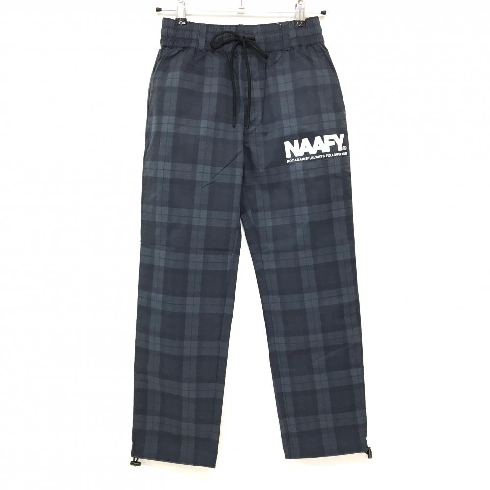 【超美品】ナーフィー パンツ グレー×ダークグレー チェック メンズ XS ゴルフウェア NAAFY