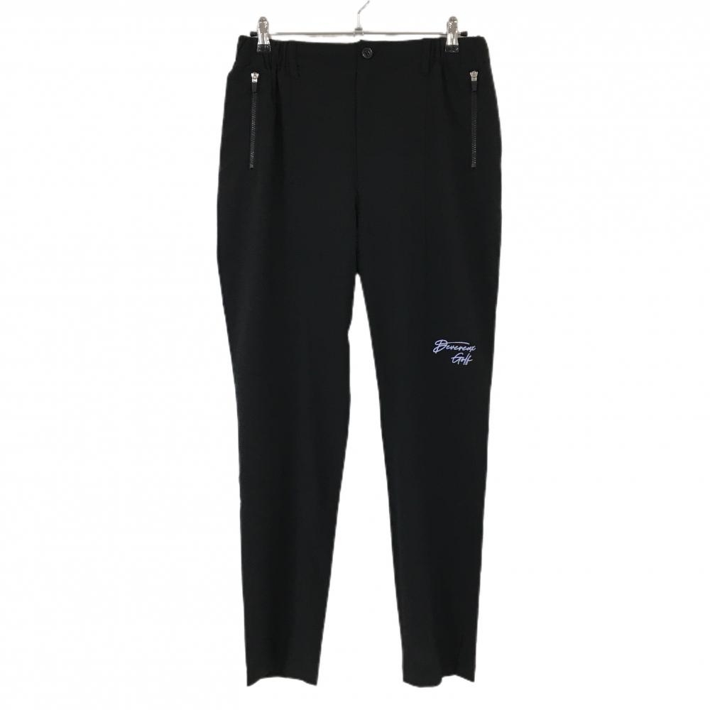【新品】デヴァローゴルフ パンツ 黒 ストレッチ 裾ジップ スカル メンズ L ゴルフウェア DEVEREUX GOLF