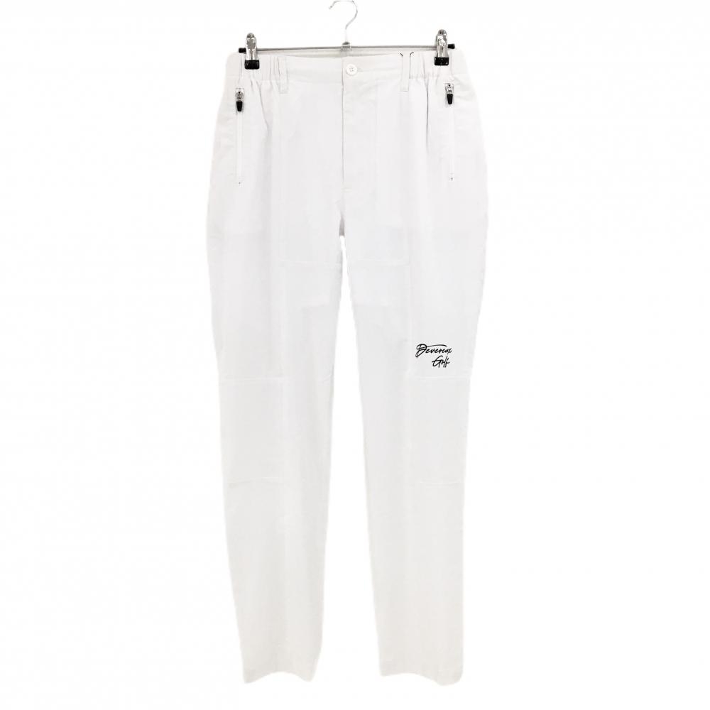 【新品】デヴァローゴルフ パンツ 白 ストレッチ 裾ジップ スカル メンズ M ゴルフウェア DEVEREUX GOLF