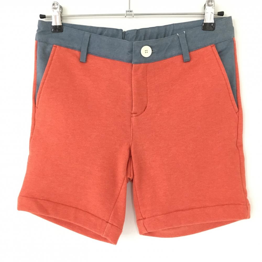【新品】パームスアンドコー ショートパンツ オレンジ×グレー スウェット地 コットン100％ 無地 メンズ M ゴルフウェア PALMS&CO.