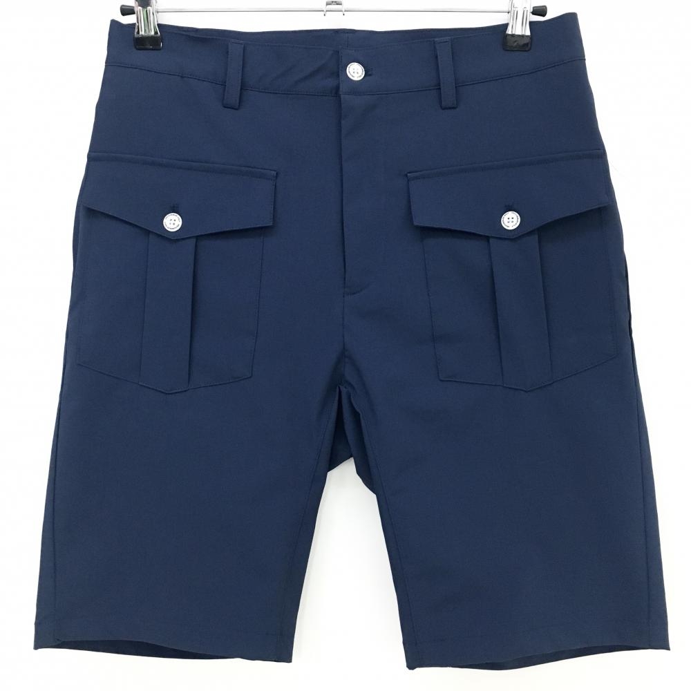 【超美品】ウノピゥウノウグァーレトレゴルフ ハーフパンツ ネイビー フロントポケット メンズ IV(M) ゴルフウェア 1PIU1UGUALE3