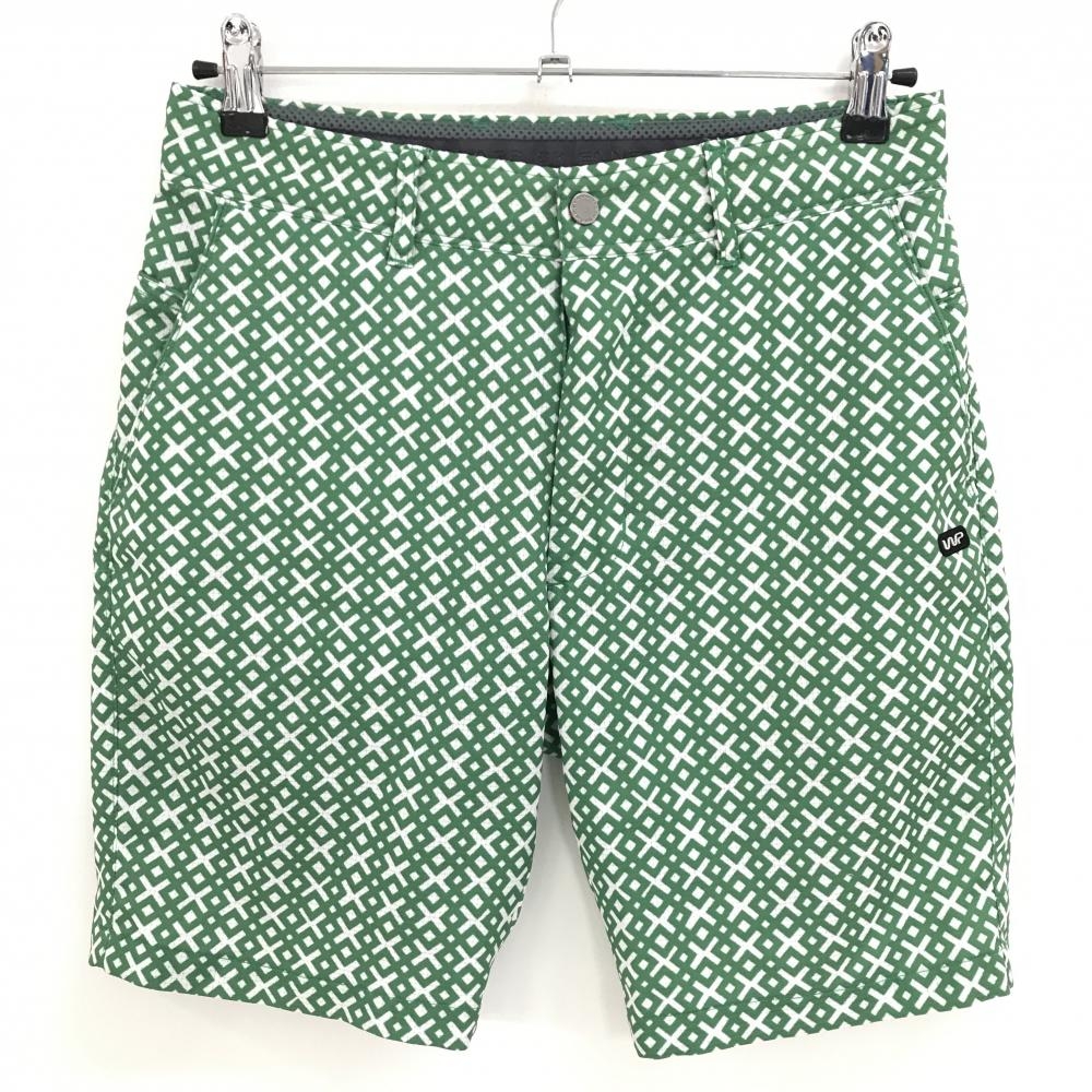 【超美品】ザワープバイエネーレ ハーフパンツ グリーン×白 総柄 薄手 メンズ 76 ゴルフウェア THE WARP BY ENNERRE