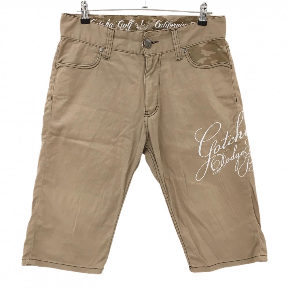 ガッチャゴルフ ハーフパンツ ダークベージュ ポケット口カモフラ柄 ストレッチ メンズ L ゴルフウェア GOTCHA GOLF