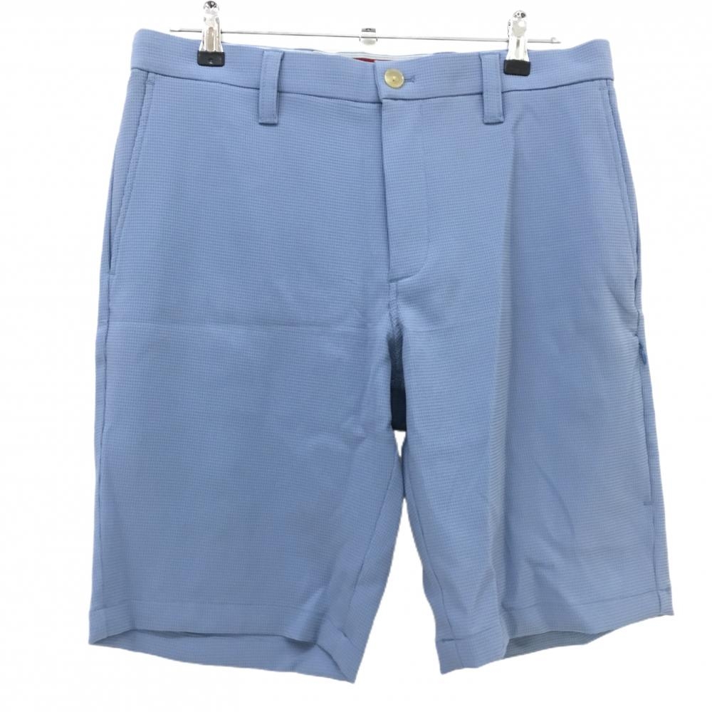 【超美品】ドゥクラッセ ハーフパンツ ライトブルー 織生地 ストレッチ  メンズ L ゴルフウェア DoCLASSE