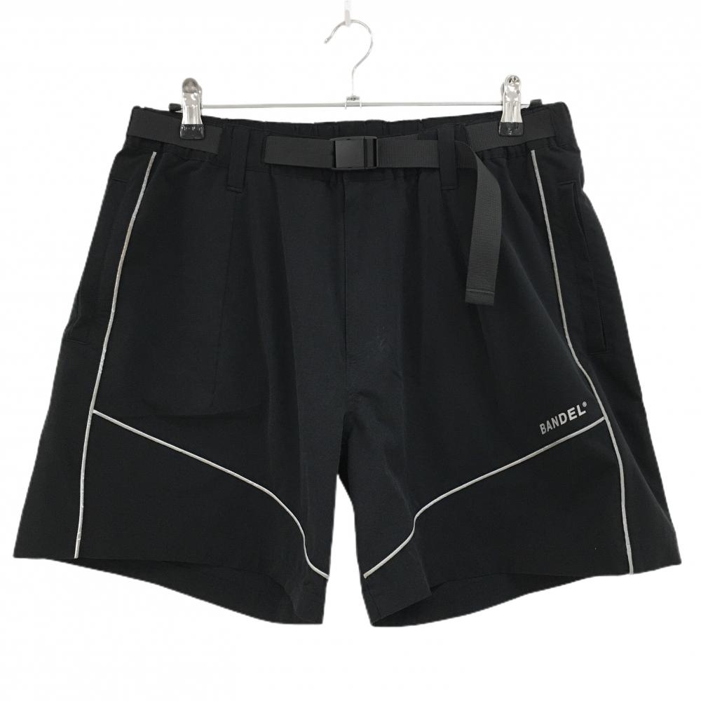バンデル ハーフパンツ 黒 調整ベルト付 ロゴ メンズ L ゴルフウェア BANDEL