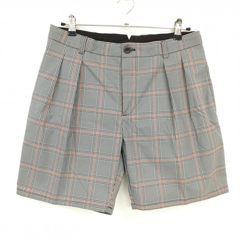 【超美品】セブンティトゥークラブハウス ハーフパンツ 黒×レッド系 チェック STCH メンズ M ゴルフウェア seventytwo clubhouse