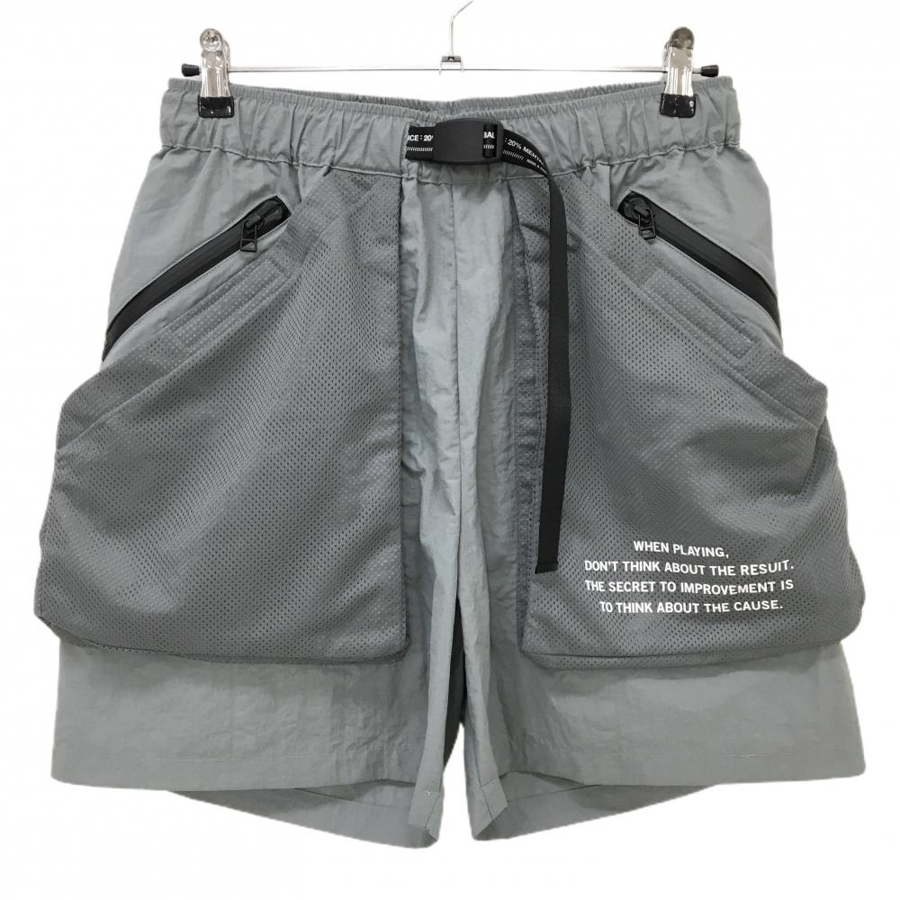 【新品】ザスウィンガー ハーフパンツ グレー×黒 一部メッシュ メンズ 2 ゴルフウェア THE SWINGGGR