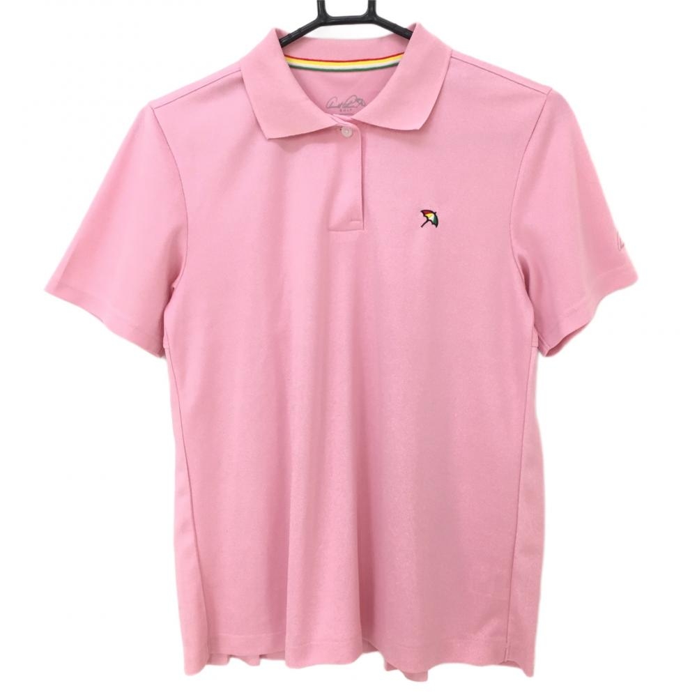 【超美品】アーノルドパーマー 半袖ポロシャツ ピンク 後裾プリーツ レディース M ゴルフウェア Arnold Palmer