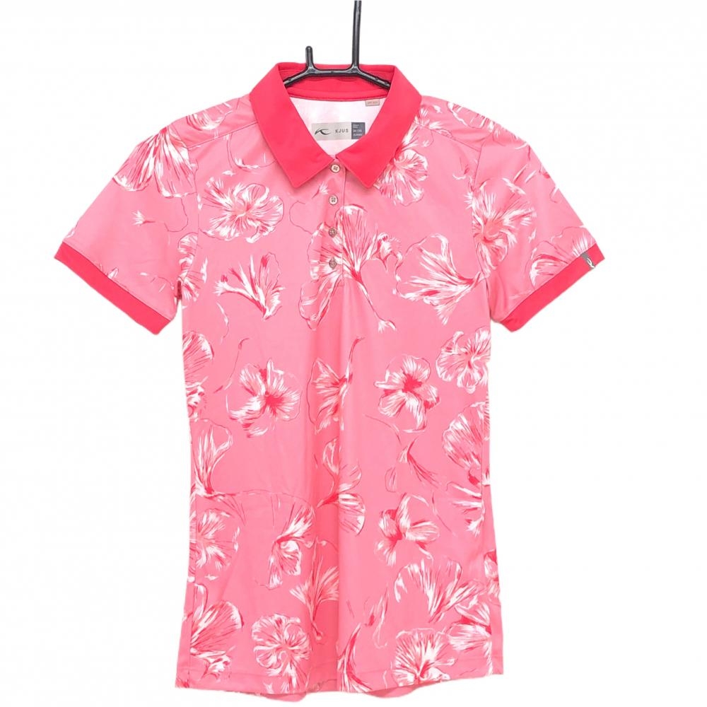 【美品】チュース 半袖ポロシャツ ライトピンク×ピンク 総柄 UPF+50 レディース XS ゴルフウェア KJUS