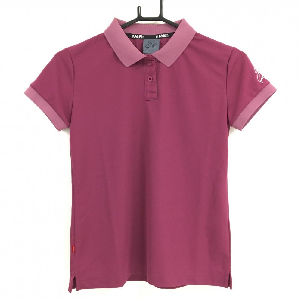 【超美品】ユナイテッドアローズゴルフ 半袖ポロシャツ パープル AddElm レディース SMALL ゴルフウェア UNITED ARROWS GOLF