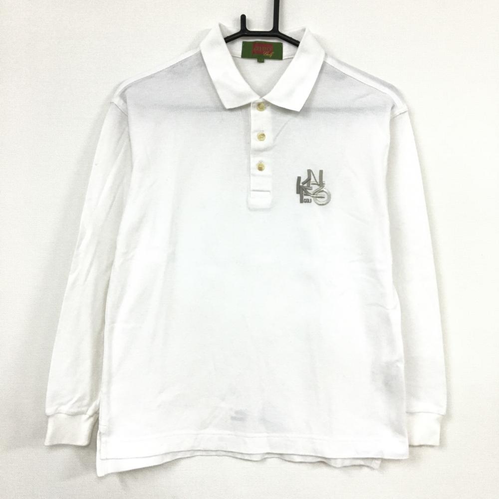 美品 Kenzo Golf ケンゾーゴルフ 長袖ポロシャツ 白 シンプル ロゴ刺しゅう レディース L ゴルフウェア 中古ゴルフウェア通販サイトreonard レオナード