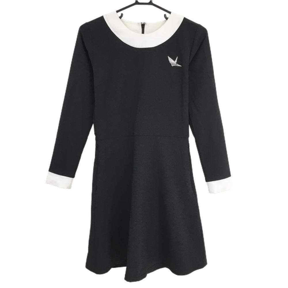 ウノピゥウノウグァーレトレゴルフ ワンピース 黒×白 バイカラー  レディース II(M) ゴルフウェア 2023年モデル 1PIU1UGUALE3 GOLF