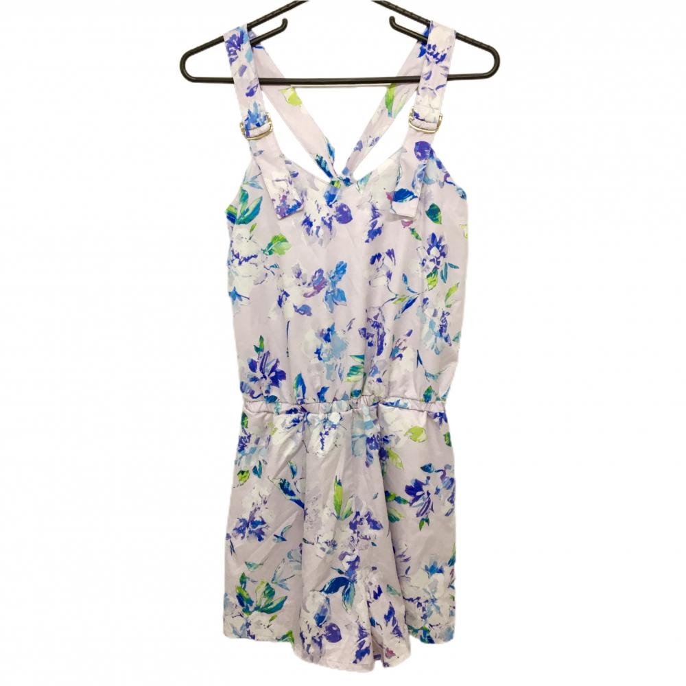 【超美品】リエンダスエルタ オールインワン ライトピンク×ブルー 花柄  レディース M ゴルフウェア rienda suelta