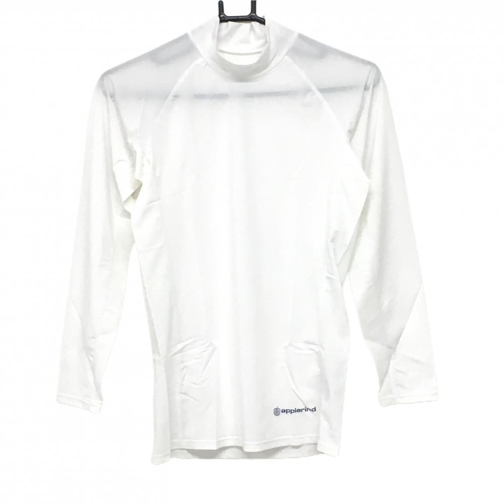 【新品】アプルラインド ハイネックインナーシャツ 白 吸汗速乾 温度調節 UVカット  レディース L ゴルフウェア applerind