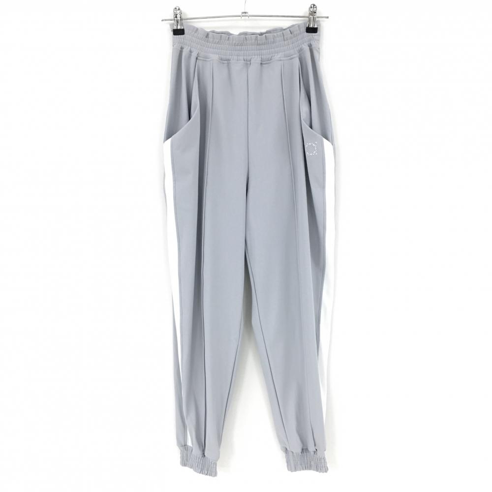 【新品】ヘンリークラブ ジョガーパンツ ライトグレー×白 サイドライン ストレッチ 日本製 レディース 40(S) ゴルフウェア HENRY Club