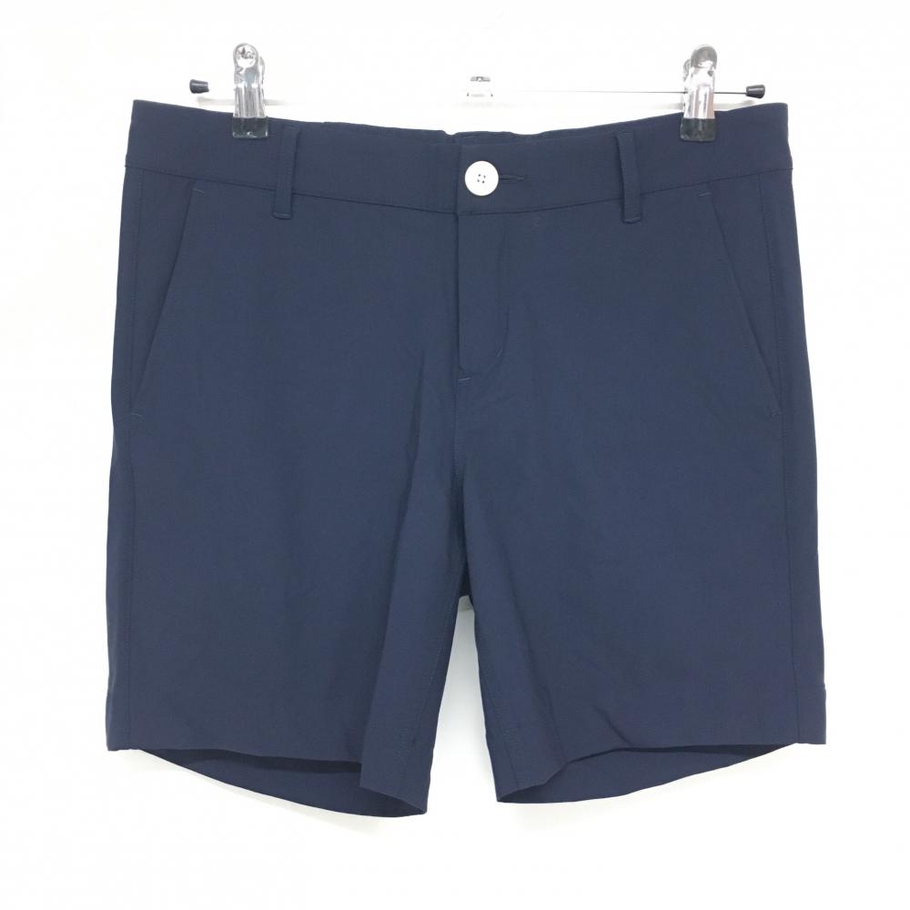 【超美品】パームスアンドコー ショートパンツ ネイビー ストレッチ ロゴ刺しゅう レディース L ゴルフウェア PALMS&CO