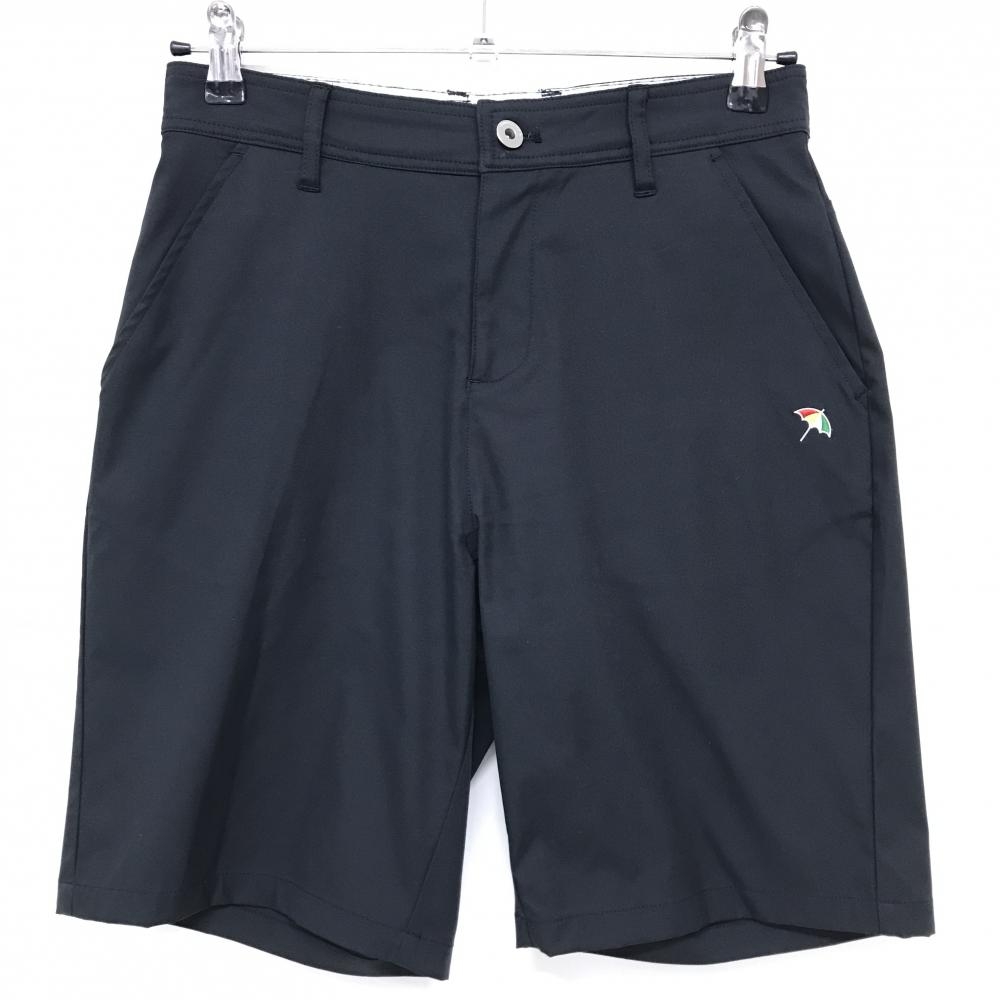 【超美品】アーノルドパーマーゴルフ ショートパンツ 黒 ストレッチ ロゴ  レディース 7 ゴルフウェア Arnold Palmer GOLF