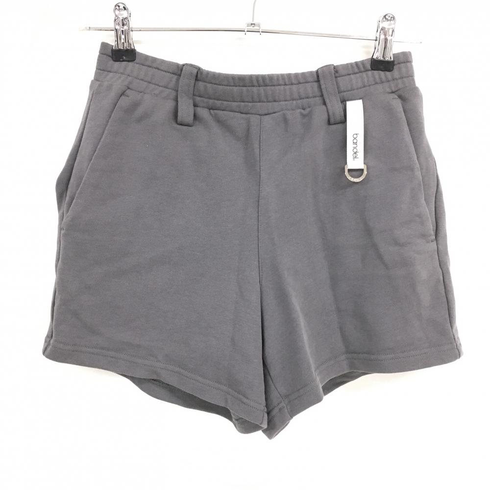 【美品】バンデル ショートパンツ ダークグレー系 後ろ裾ロゴ ウエストゴム スウェット レディース XS ゴルフウェア 2026年モデル BANDEL