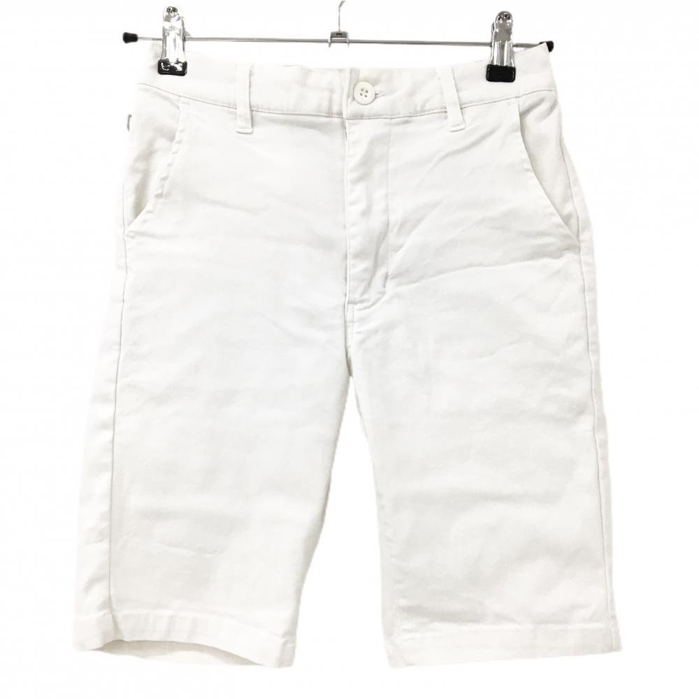 【超美品】コモンゴルフ ハーフパンツ 白 ストレッチ ウエスト一部ゴム  レディース M ゴルフウェア COMON GOLF