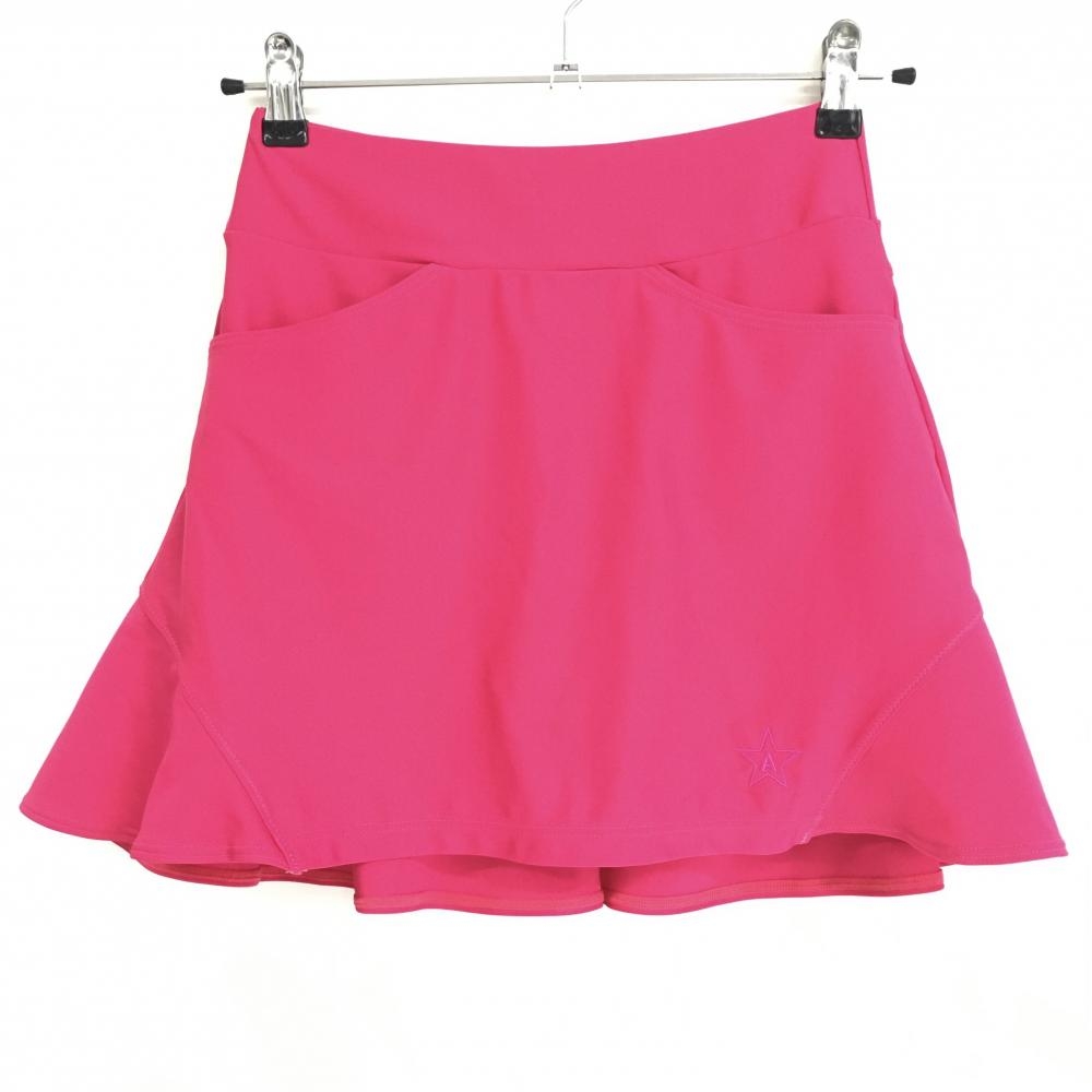 【超美品】エマンゴルフ ストレッチスカート ピンク 内側インナーパンツ レディース S ゴルフウェア エマンゴルフ