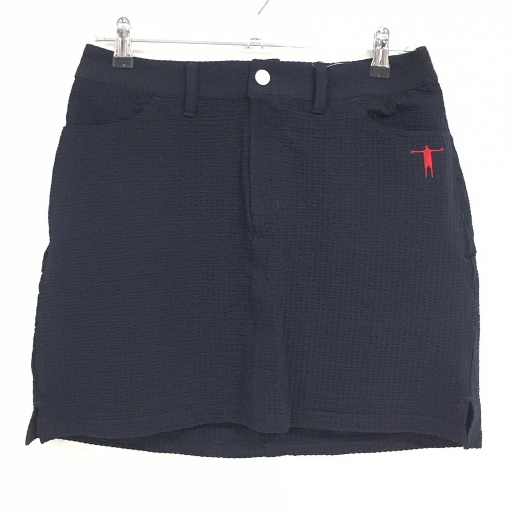 【新品】ティーマック スカート ネイビー サッカー生地 インナーパンツ付 レディース L ゴルフウェア T-MAC