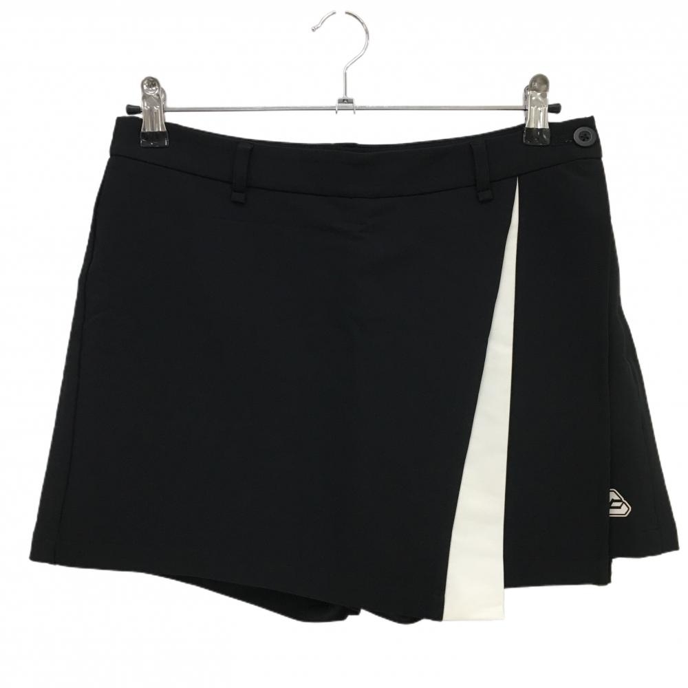 【超美品】ピージーエム スカート 黒×白 内側インナーパンツ ストレッチ  レディース 29 ゴルフウェア PGM
