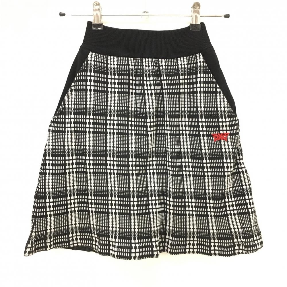 【新品】パーソンズエクストリームゴルフ スカート 黒×白 チェック風  レディース XS ゴルフウェア PXG