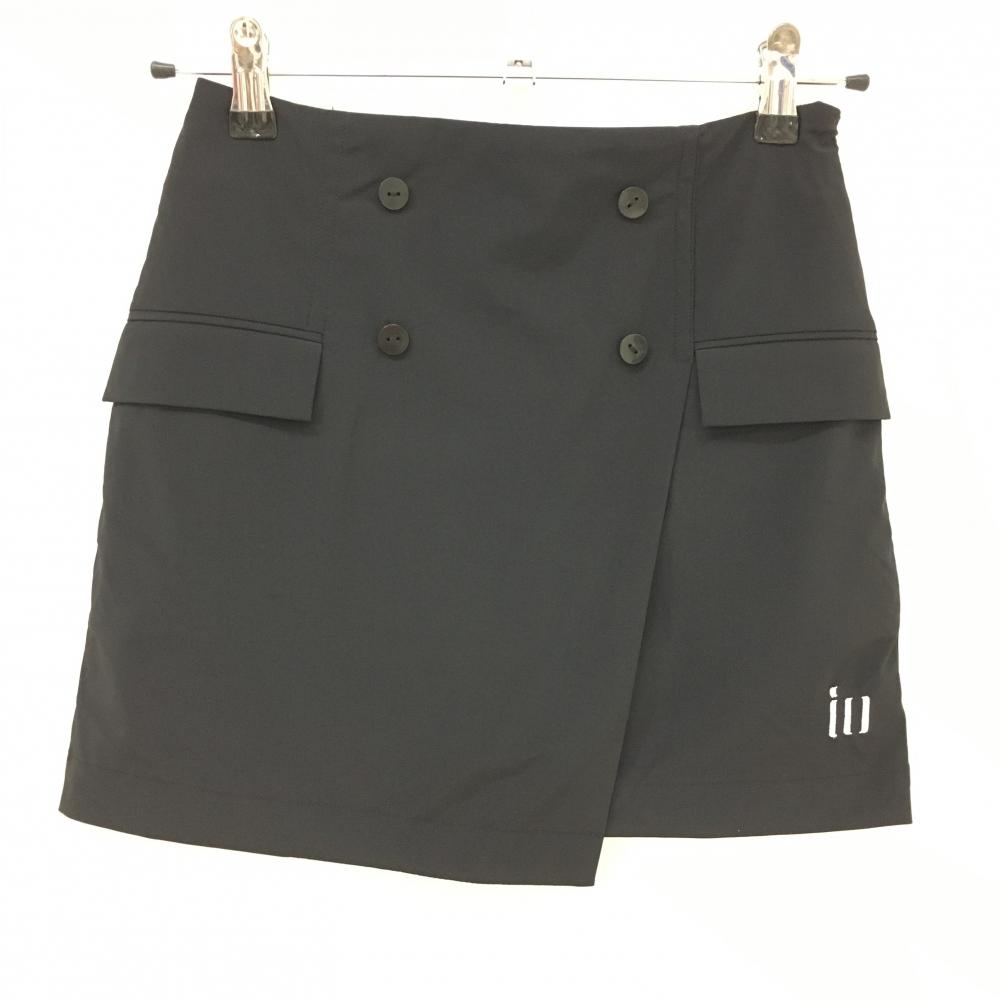 【新品】イオアーバンゴルフ スカート 黒 前ボタン 内側インナーパンツ レディース XS ゴルフウェア IO URBAN GOLF