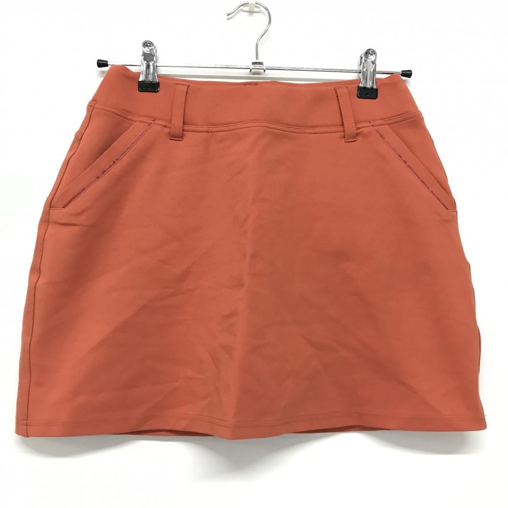 【超美品】アンサネス ストレッチスカート オレンジ ウエストゴム 内側インナーパンツ レディース M ゴルフウェア ANSUNESS