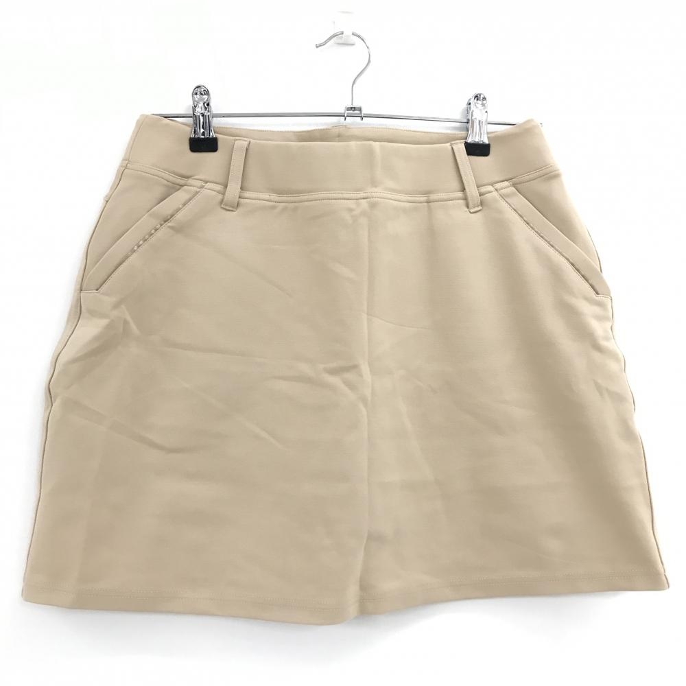 【超美品】アンサネス スカート ベージュ ウエストゴム 内側インナーパンツ  レディース L ゴルフウェア ANSUNESS